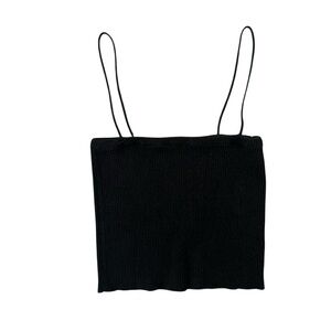 Black Knit Tank Top‎